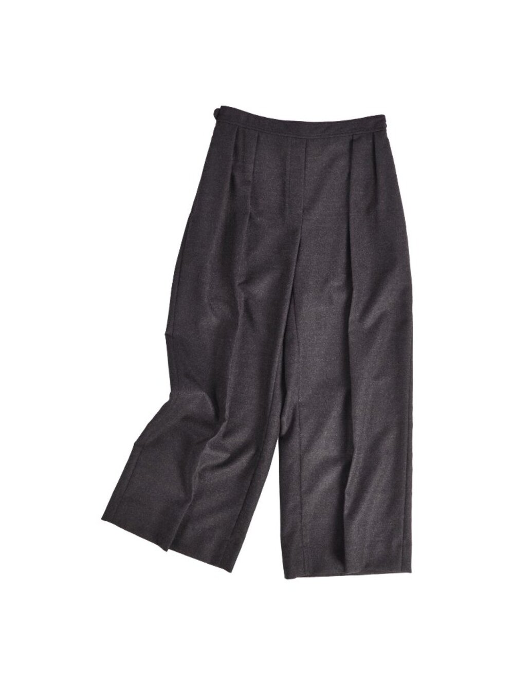 Hermes Pants Long Wide Easy Wool Black 38